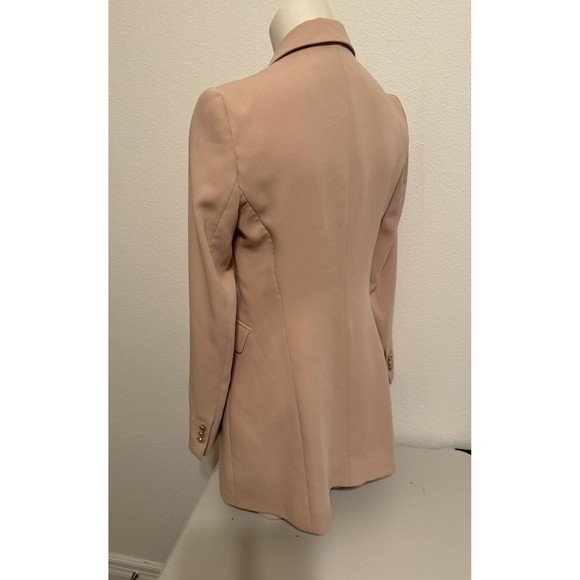 Zara Basic Collection Camel Double Breasted  Long Blazer Jacket Dress Women M - Picture 6 of 10
